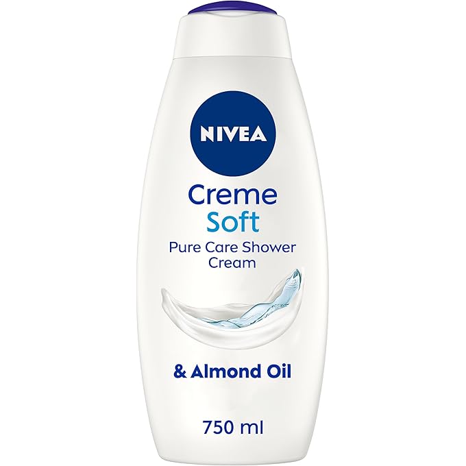 NIVEA Care Shower Creme Soft (750 ml), Caring Body Wash Enriched with Almond Oil, Moisturising Shower Gel with Vitamin C and E, Skin Moisturiser with Mild Scent